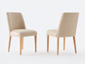 Esszimmerstühle 2er Set Stoff gepolstert Holz 48x56x88 cm - Beige - hohe Rückenlehne modernes Design