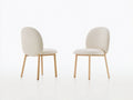 Esszimmerstühle mit Stoffpolsterung 52 x 57 x 82 cm - Beige und Naturholz - modernes Design