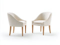 Esszimmerstühle 2er Set Stoff gepolstert Holz 60x58x82 cm - Beige - mit Armlehnen modernes Design