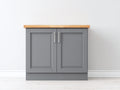 Sideboard mit 2 Türen 100 x 45 x 85 cm - Grau und Naturholz - klassisches Design