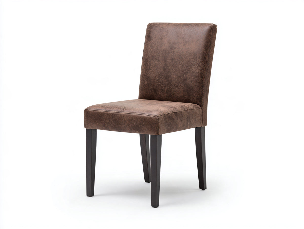 Esszimmerstuhl Kunstleder gepolstert 48x56x92 cm - Braun-Schwarz - modernes Design