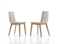 Esszimmerstühle Stoff gepolstert 48x55x88 cm - Beige-Hellbraun - Holzgestell modernes Design