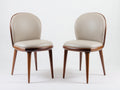 Esszimmerstühle Kunstleder gepolstert 50x56x88 cm - Beige-Braun - elegantes Design