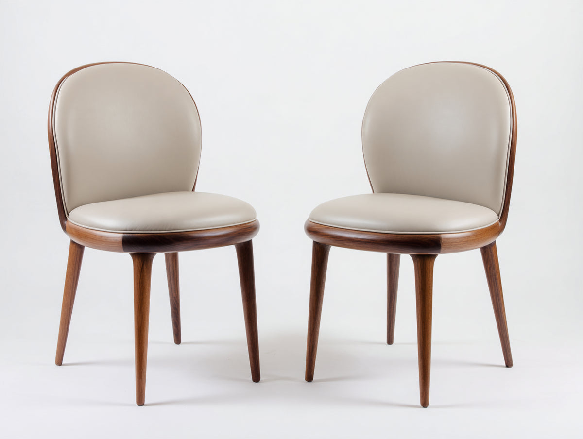Esszimmerstühle Kunstleder gepolstert 50x56x88 cm - Beige-Braun - elegantes Design