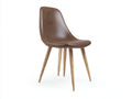 Esszimmerstuhl Kunstleder gepolstert 48x55x86 cm - Braun-Natur - modernes Schalendesign