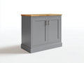 Sideboard Holz 90x42x85 cm - Grau-Natur - 2 Türen Landhausstil