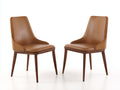 Esszimmerstühle gepolstert 54x59x89 cm - Braun-Holz - hohe Rückenlehne für Esszimmer