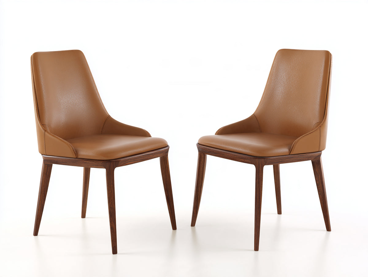 Esszimmerstühle gepolstert 54x59x89 cm - Braun-Holz - hohe Rückenlehne für Esszimmer