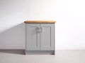Sideboard Holz 80x40x85 cm - Grau-Natur - 2 Türen moderner Landhausstil