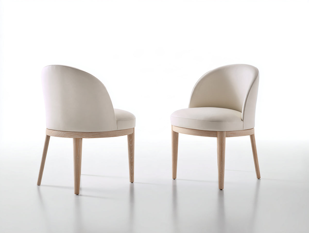 Esszimmerstühle mit Polsterung und Holzgestell 58 x 60 x 82 cm - Beige - modernes Design